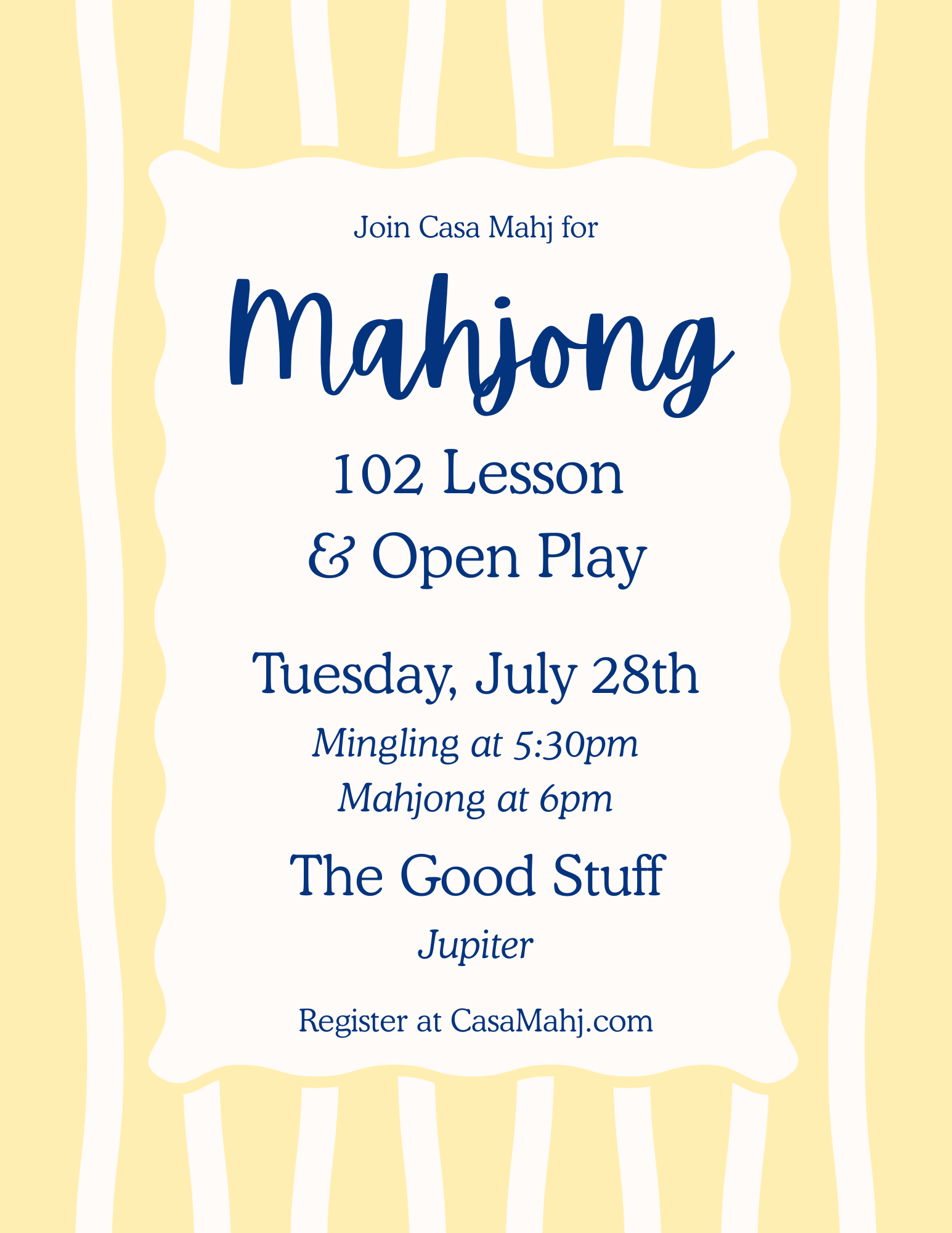 Casa Mahj 102 Lesson at The Good Stuff - July 28th