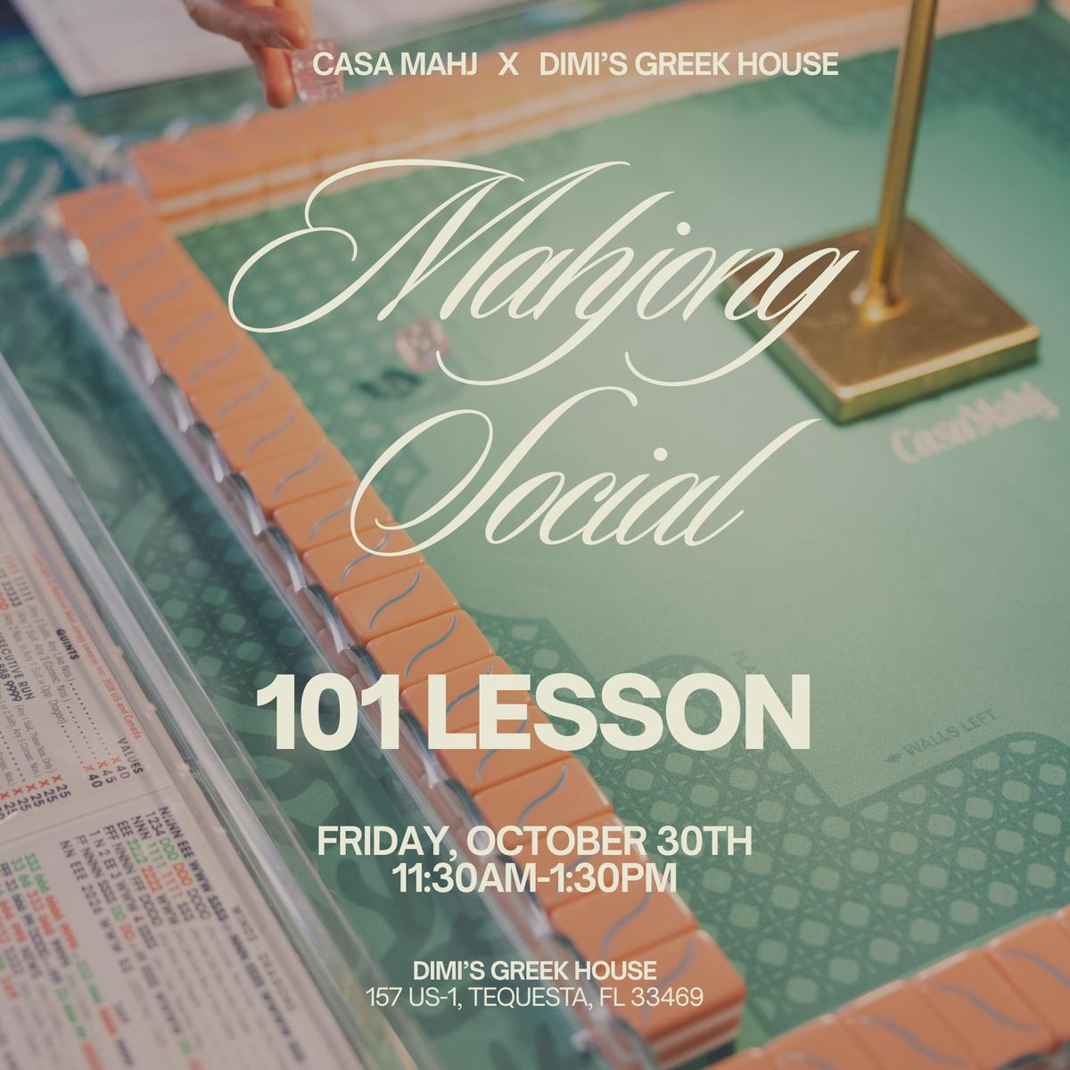 Casa Mahj 101 Lesson at Dimi's Greek House - October 30